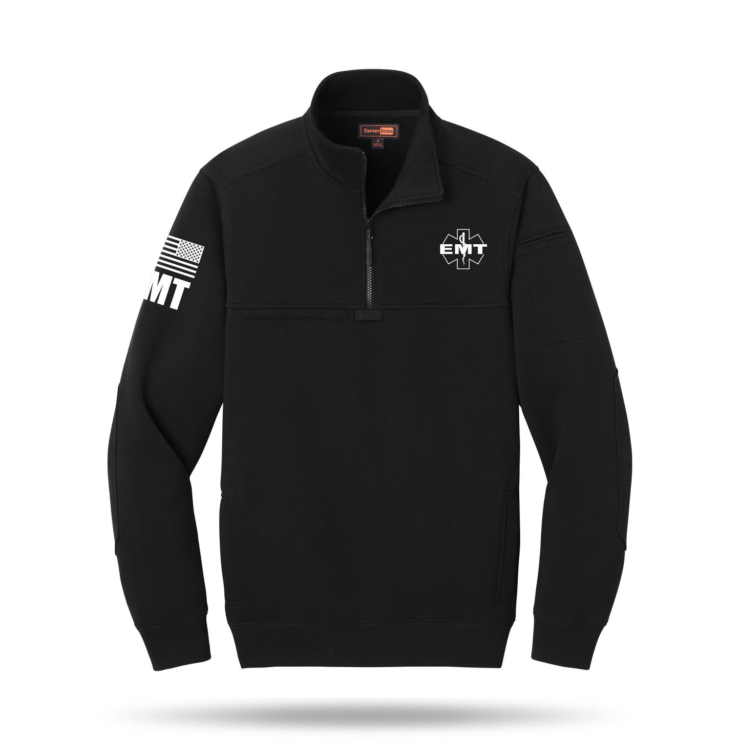 [EMT] Tough Fleece Quarter Zip [BLK/WHT]-13 Fifty Apparel