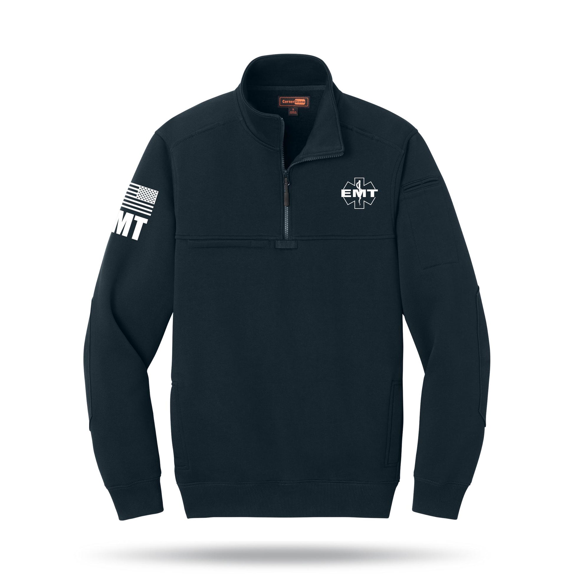 [EMT] Tough Fleece Quarter Zip [NVY/WHT]-13 Fifty Apparel