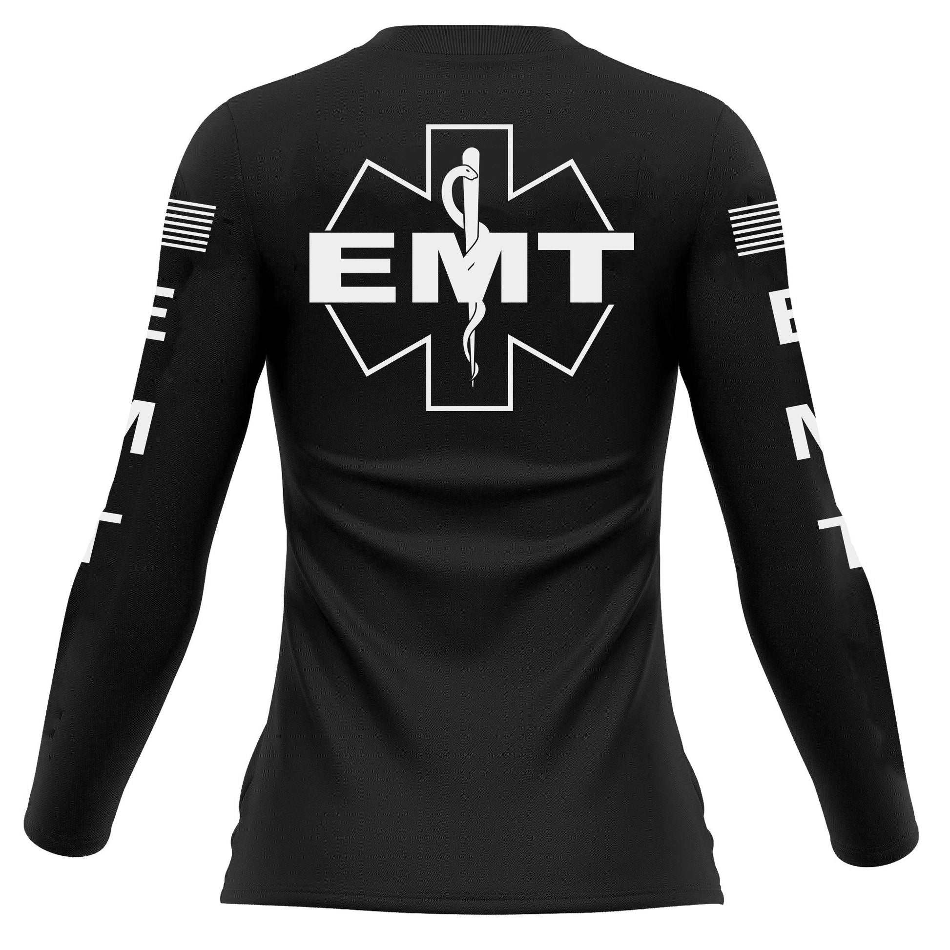 [EMT] Women's Performance Long Sleeve [BLK/WHT]-13 Fifty Apparel