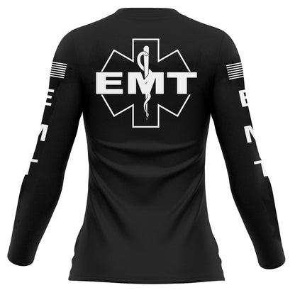 [EMT] Women's Performance Long Sleeve [BLK/WHT]-13 Fifty Apparel