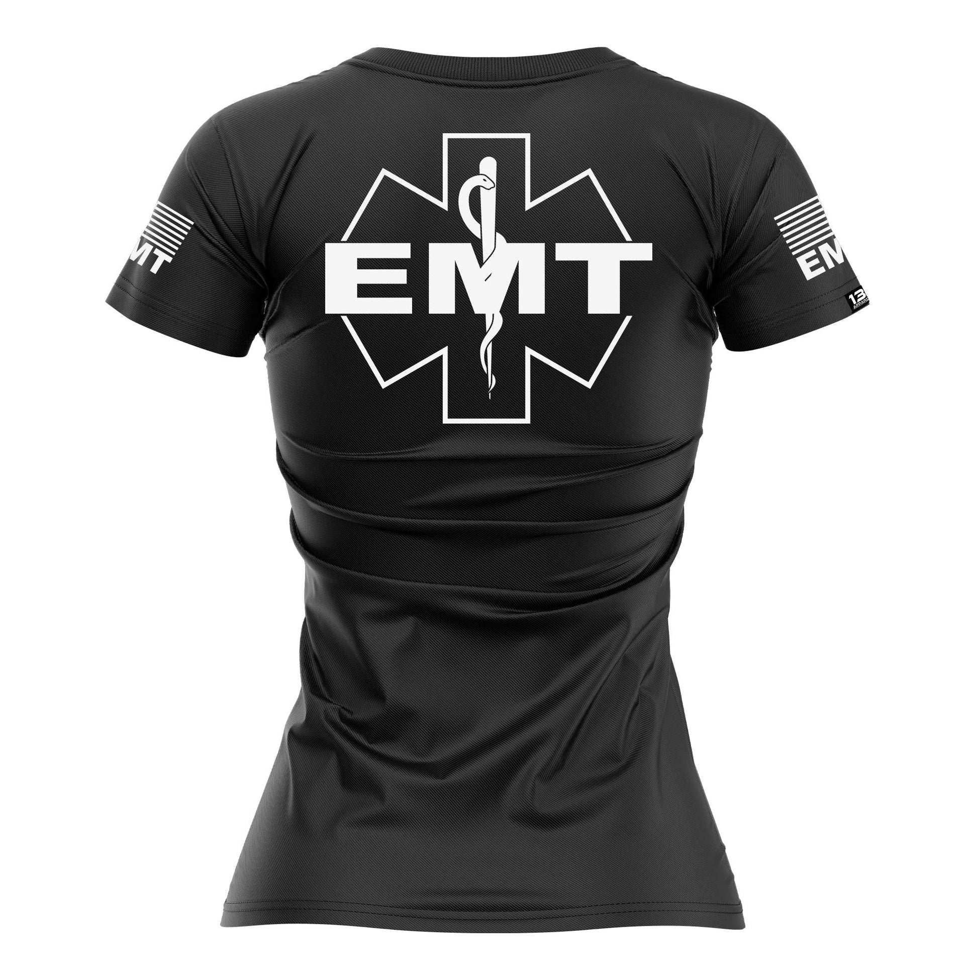 [EMT] Women's Performance Short Sleeve [BLK/WHT]-13 Fifty Apparel