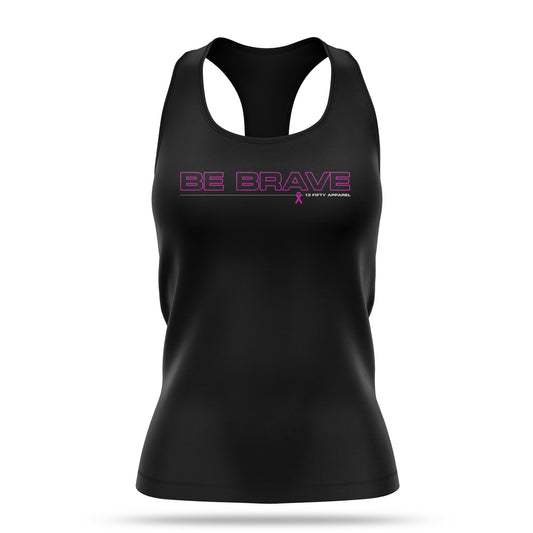 [FCSO] Be Brave 24 Women's Racerback Tank [BLK/PNK]-13 Fifty Apparel