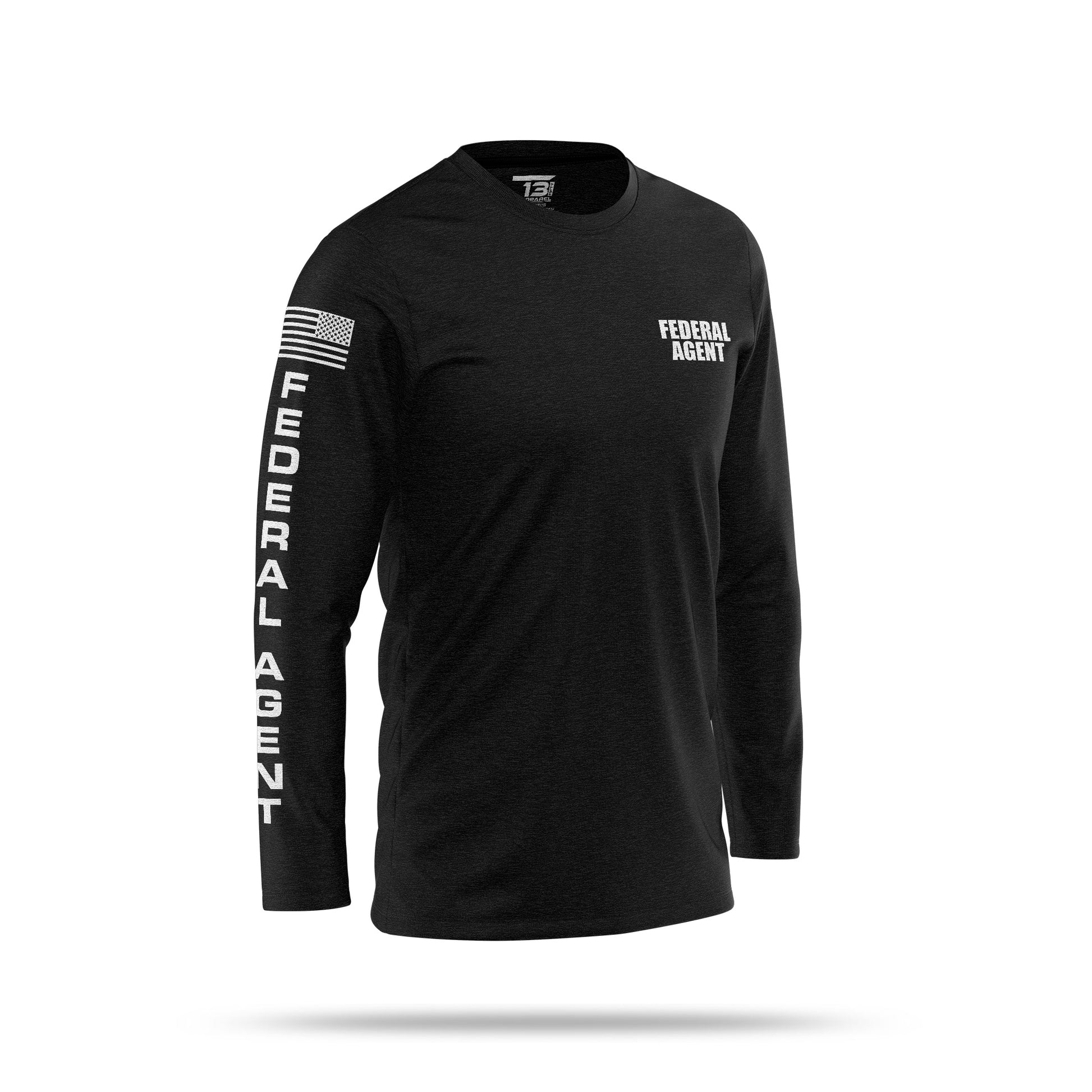 [FEDERAL AGENT] Cotton Blend Long Sleeve [BLK/WHT]-13 Fifty Apparel