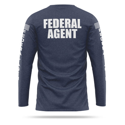 [FEDERAL AGENT] Cotton Blend Long Sleeve [NVY/WHT]-13 Fifty Apparel