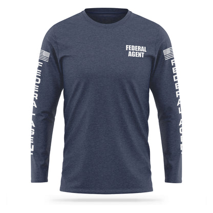[FEDERAL AGENT] Cotton Blend Long Sleeve [NVY/WHT]-13 Fifty Apparel
