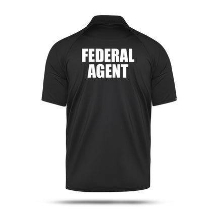 [FEDERAL AGENT] Men's Performance Polo [BLK/WHT] 13 Fifty Apparel 