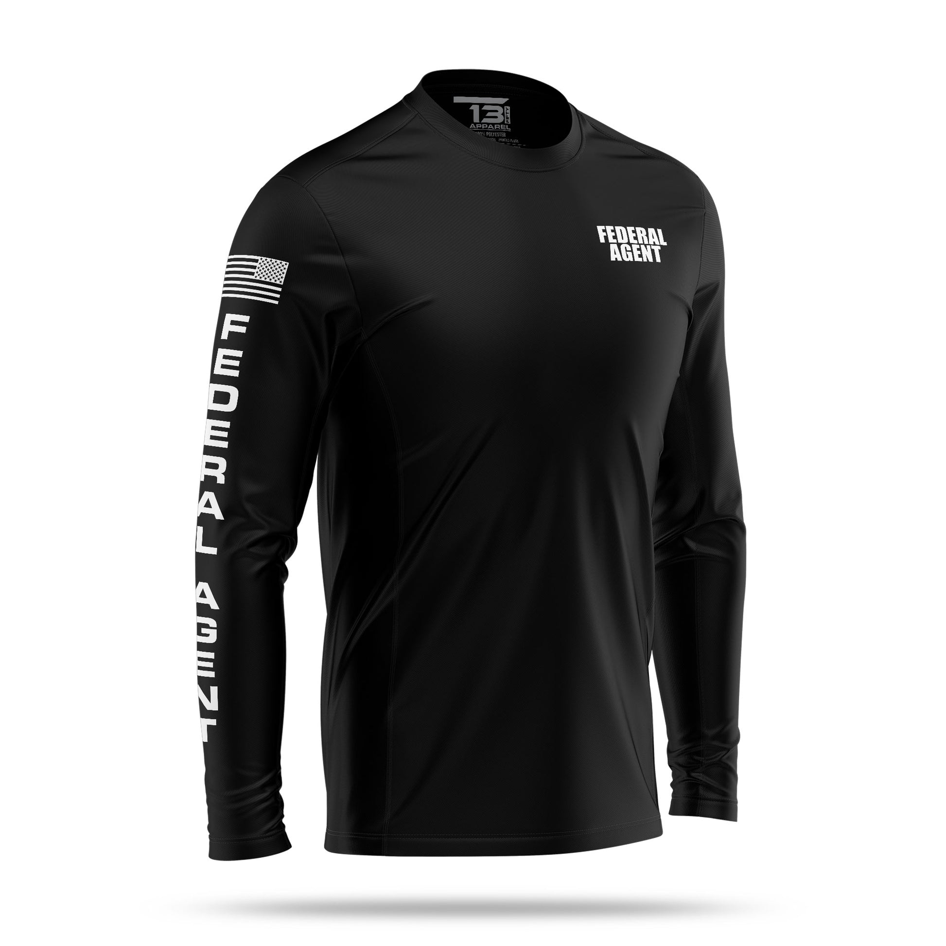 [FEDERAL AGENT] Men's Utility Long Sleeve [BLK/WHT]-13 Fifty Apparel