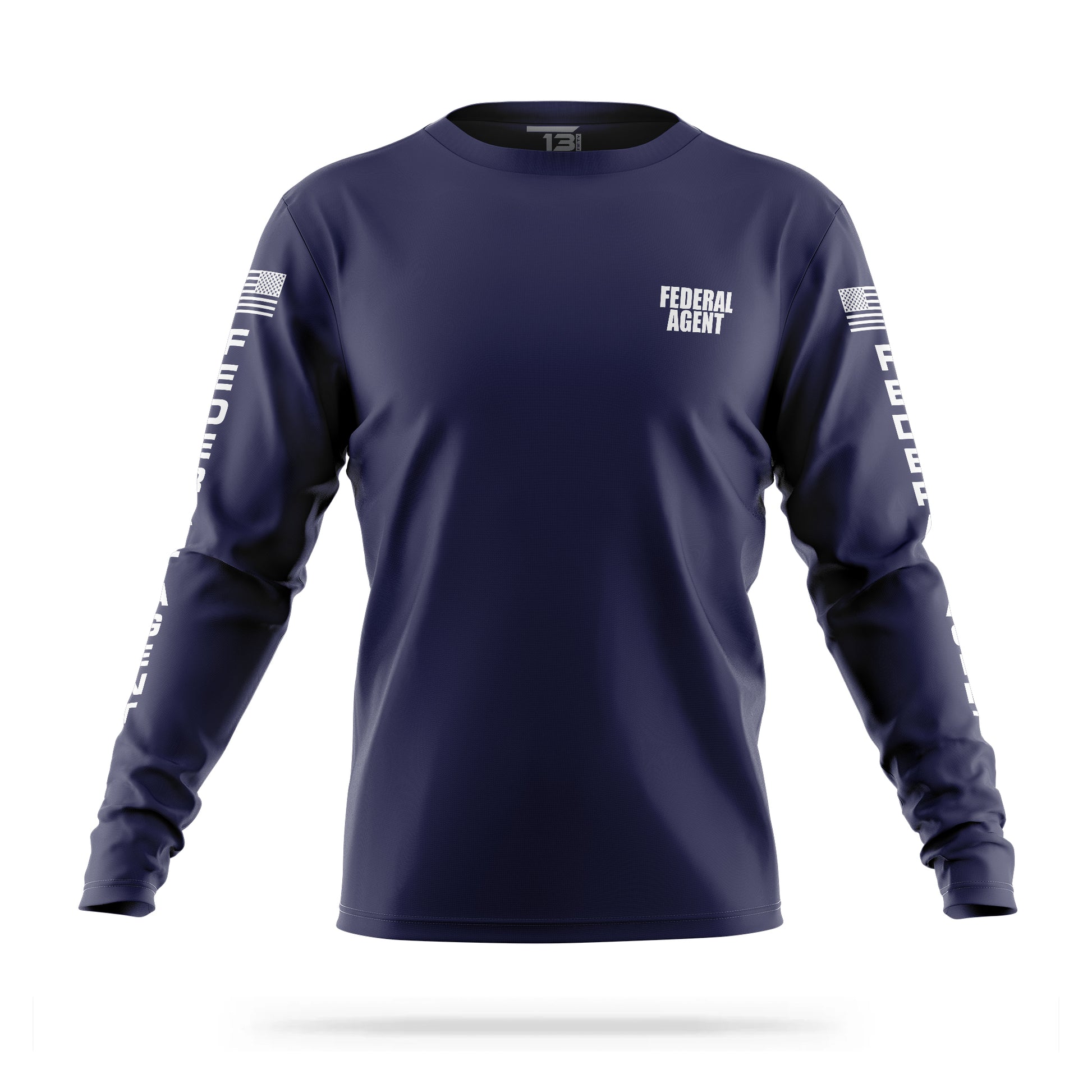 [FEDERAL AGENT] Men's Utility Long Sleeve [NVY/WHT]﻿﻿﻿-13 Fifty Apparel