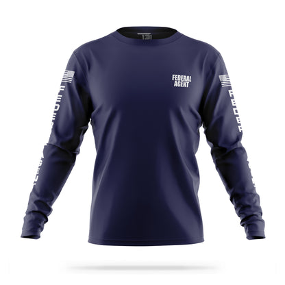 [FEDERAL AGENT] Men's Utility Long Sleeve [NVY/WHT]﻿﻿﻿-13 Fifty Apparel