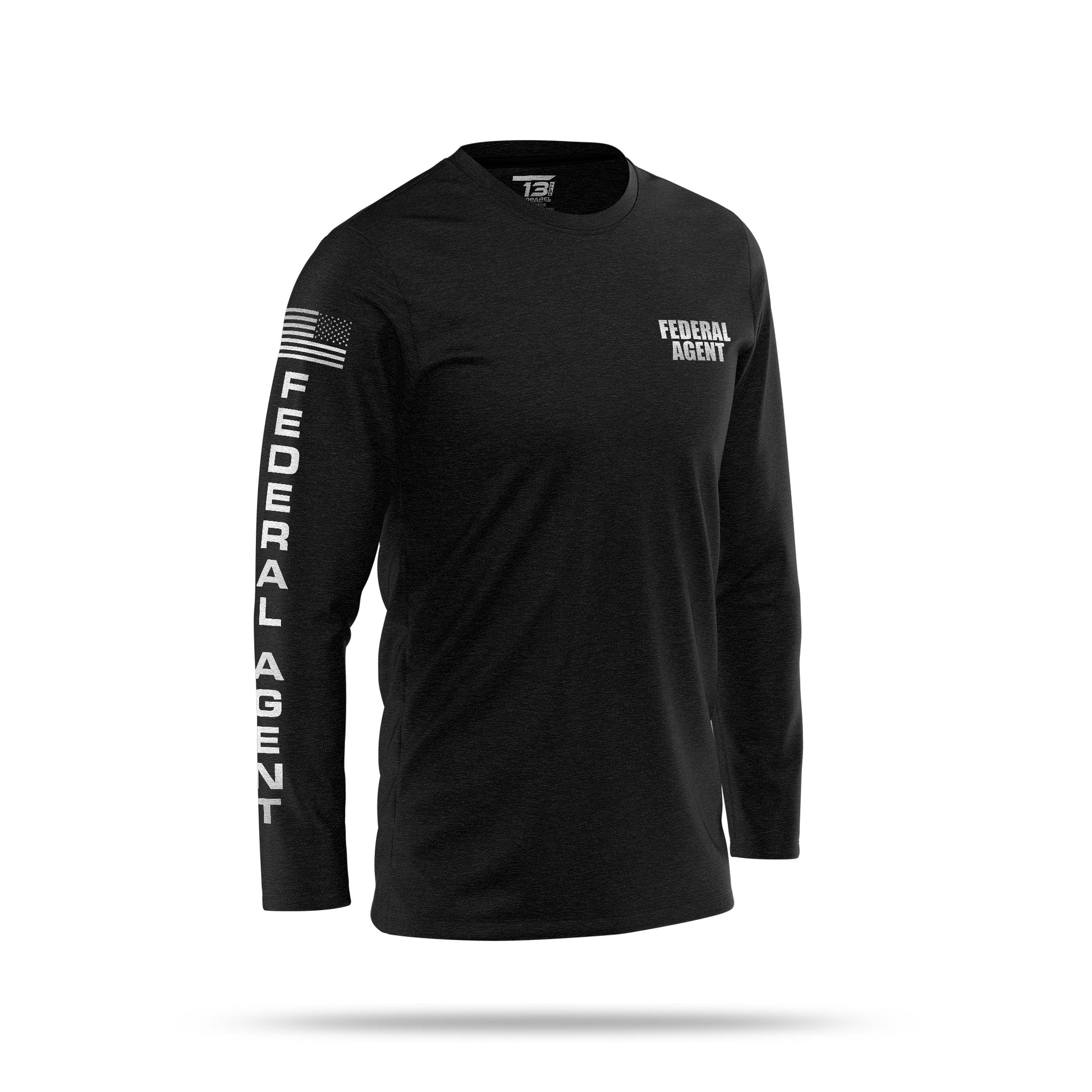 [FEDERAL AGENT] Reflective Cotton Blend Long Sleeve [BLK/REF]-13 Fifty Apparel