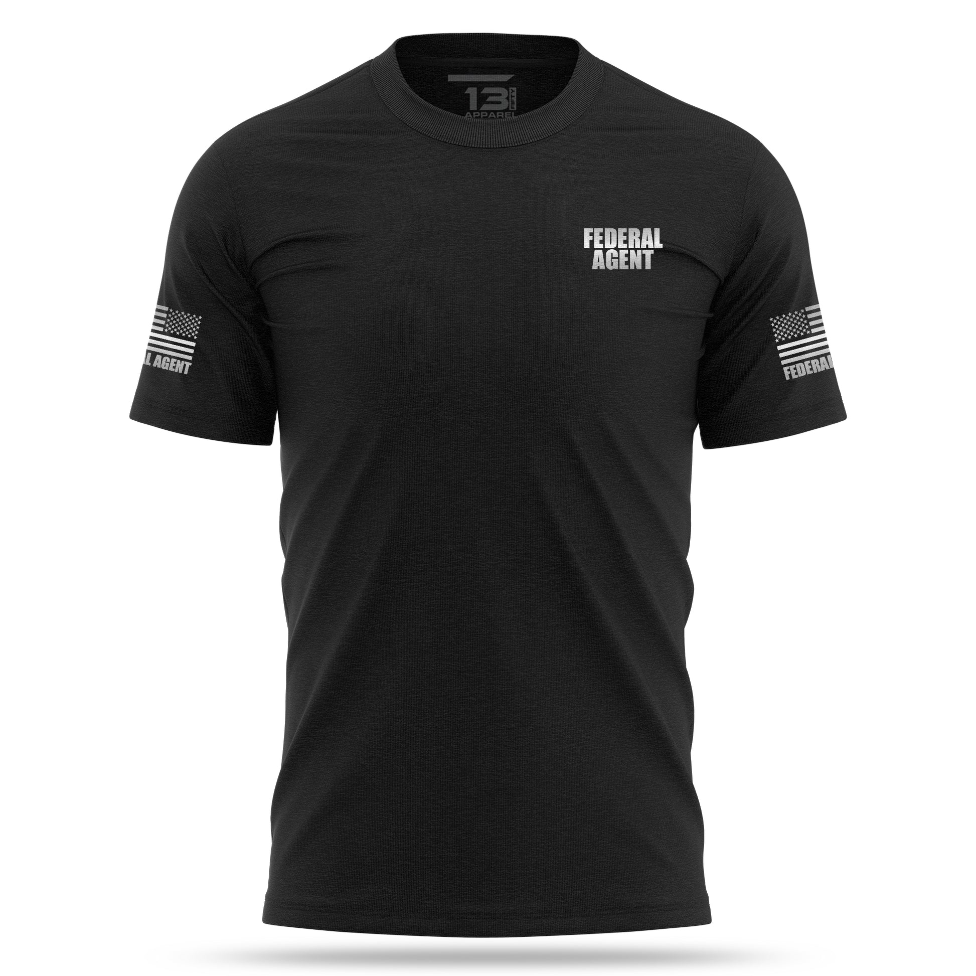 [FEDERAL AGENT] Reflective Cotton Blend Shirt [BLK/REF]-13 Fifty Apparel