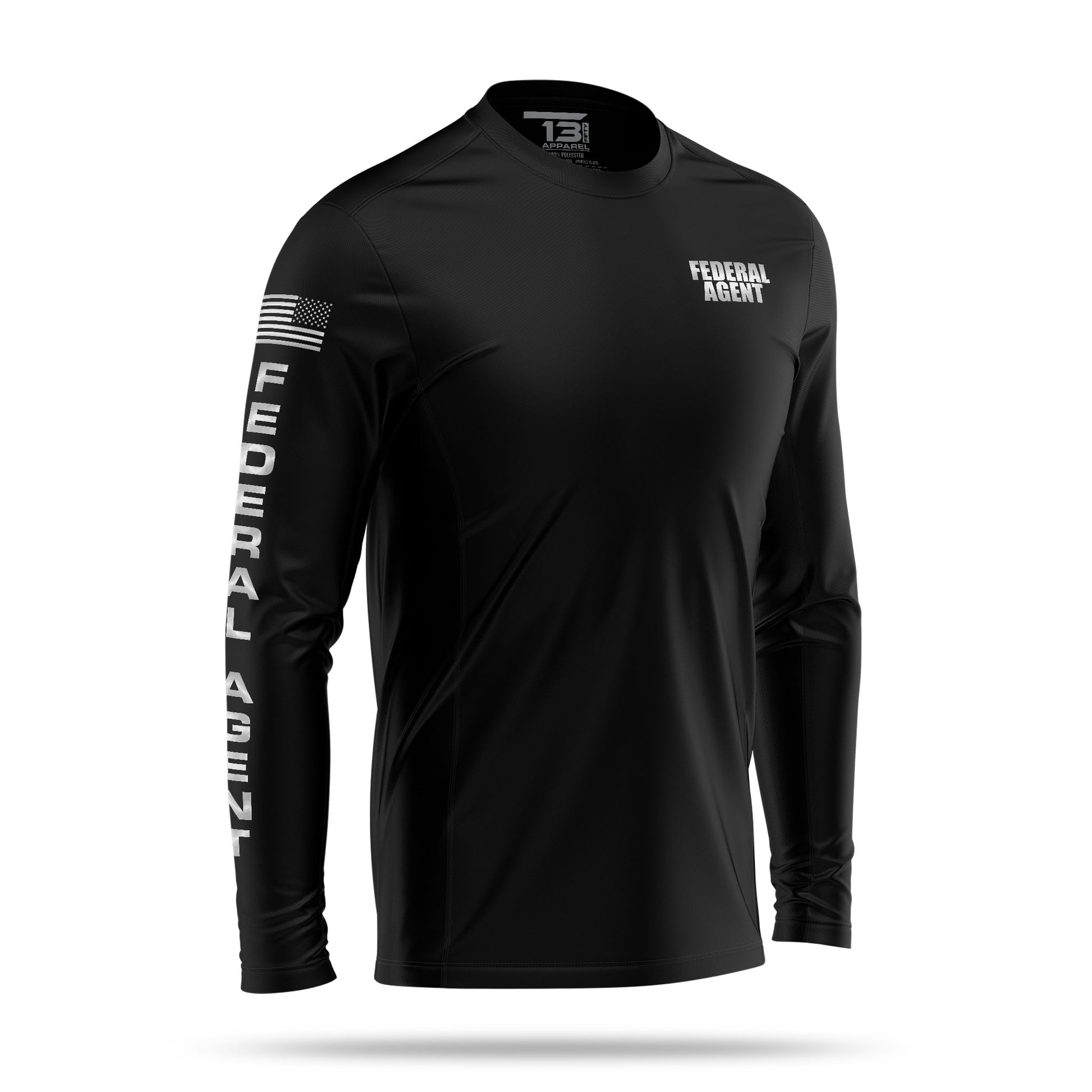 [FEDERAL AGENT] Reflective Men's Utility Long Sleeve [BLK/REF]﻿-13 Fifty Apparel