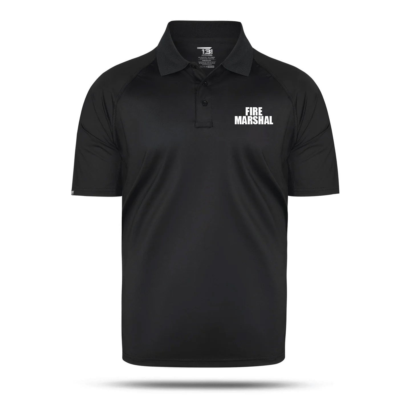 [FIRE MARSHAL] Men's Performance Polo [BLK/WHT]﻿﻿ 13 Fifty Apparel 