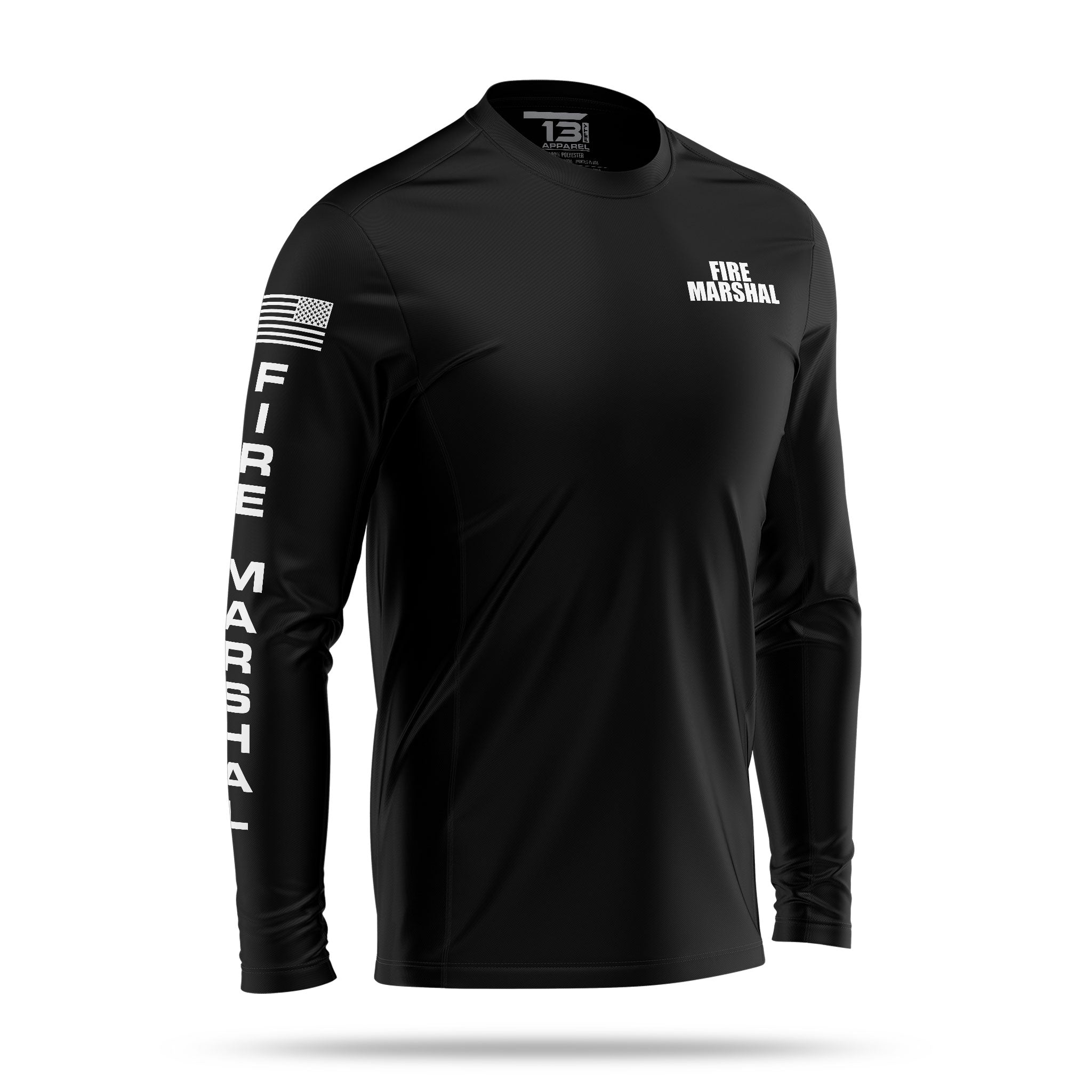 [FIRE MARSHAL] Men's Utility Long Sleeve [BLK/WHT]-13 Fifty Apparel
