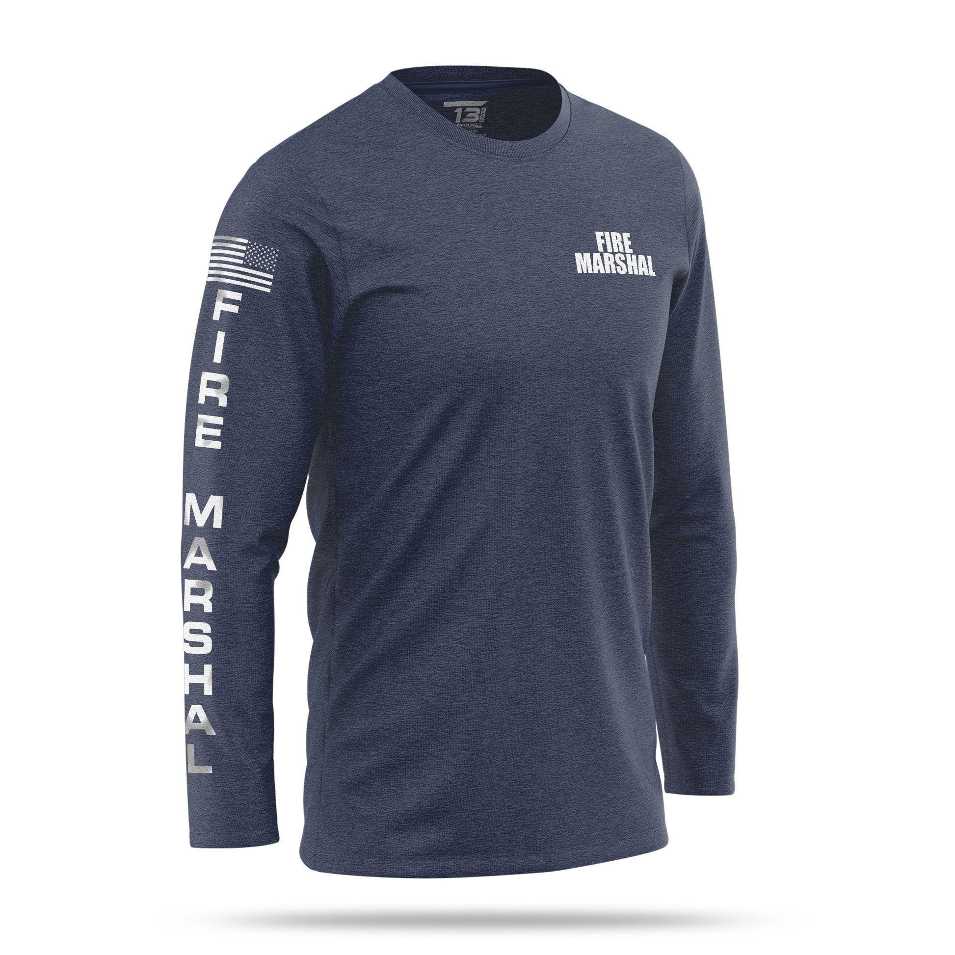 [FIRE MARSHAL] Reflective Cotton Blend Long Sleeve [NVY/REF]﻿﻿﻿﻿﻿﻿﻿﻿-13 Fifty Apparel