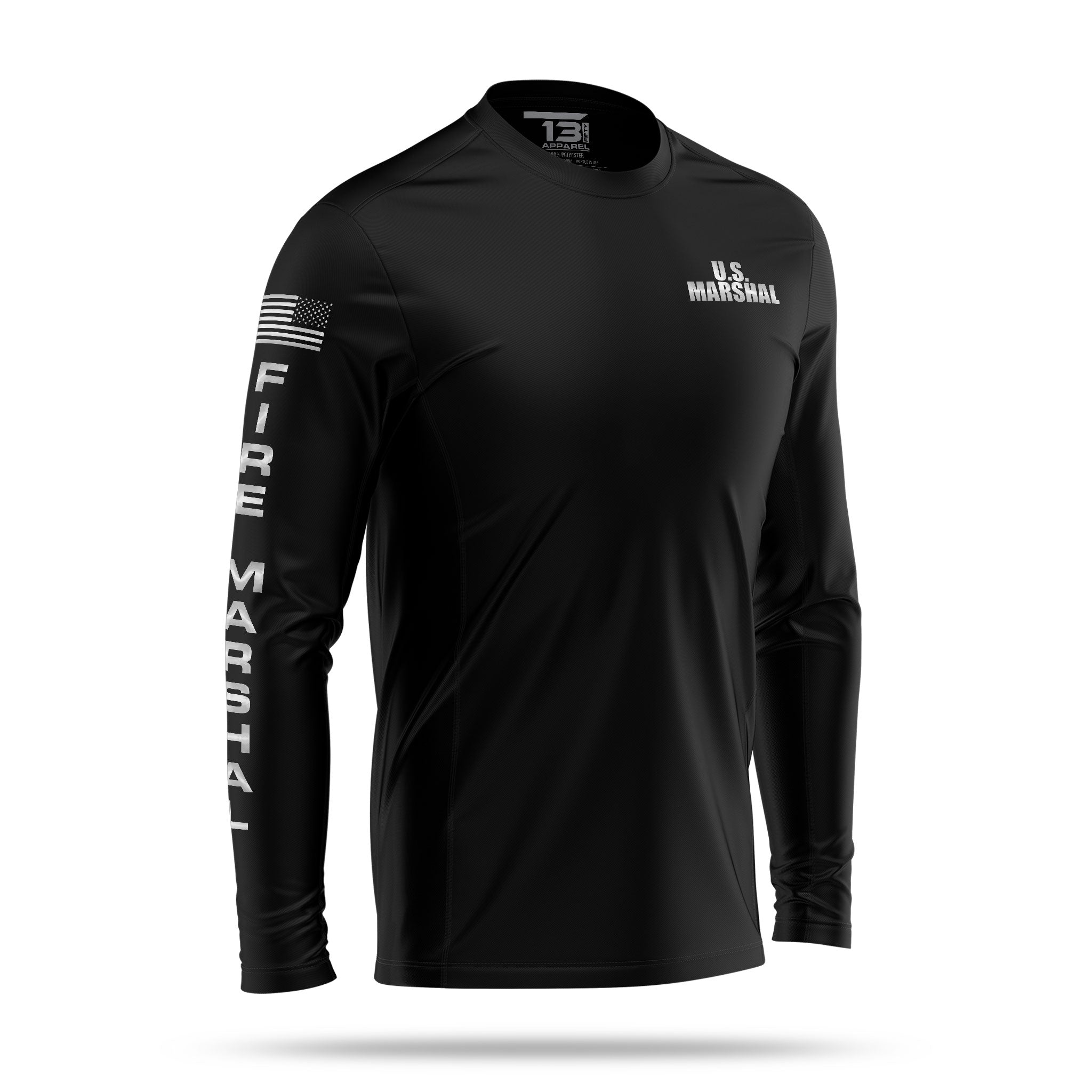 [FIRE MARSHAL] Reflective Men's Utility Long Sleeve [BLK/REF]-13 Fifty Apparel
