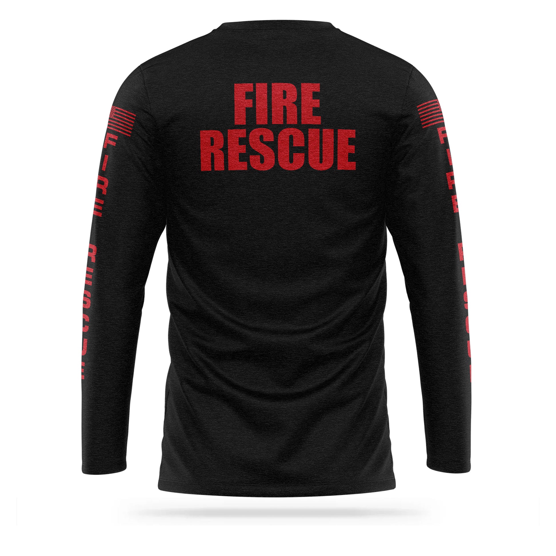 [FIRE RESCUE] 100% Cotton Long Sleeve [BLK/RED]-13 Fifty Apparel