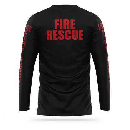 [FIRE RESCUE] 100% Cotton Long Sleeve [BLK/RED]-13 Fifty Apparel