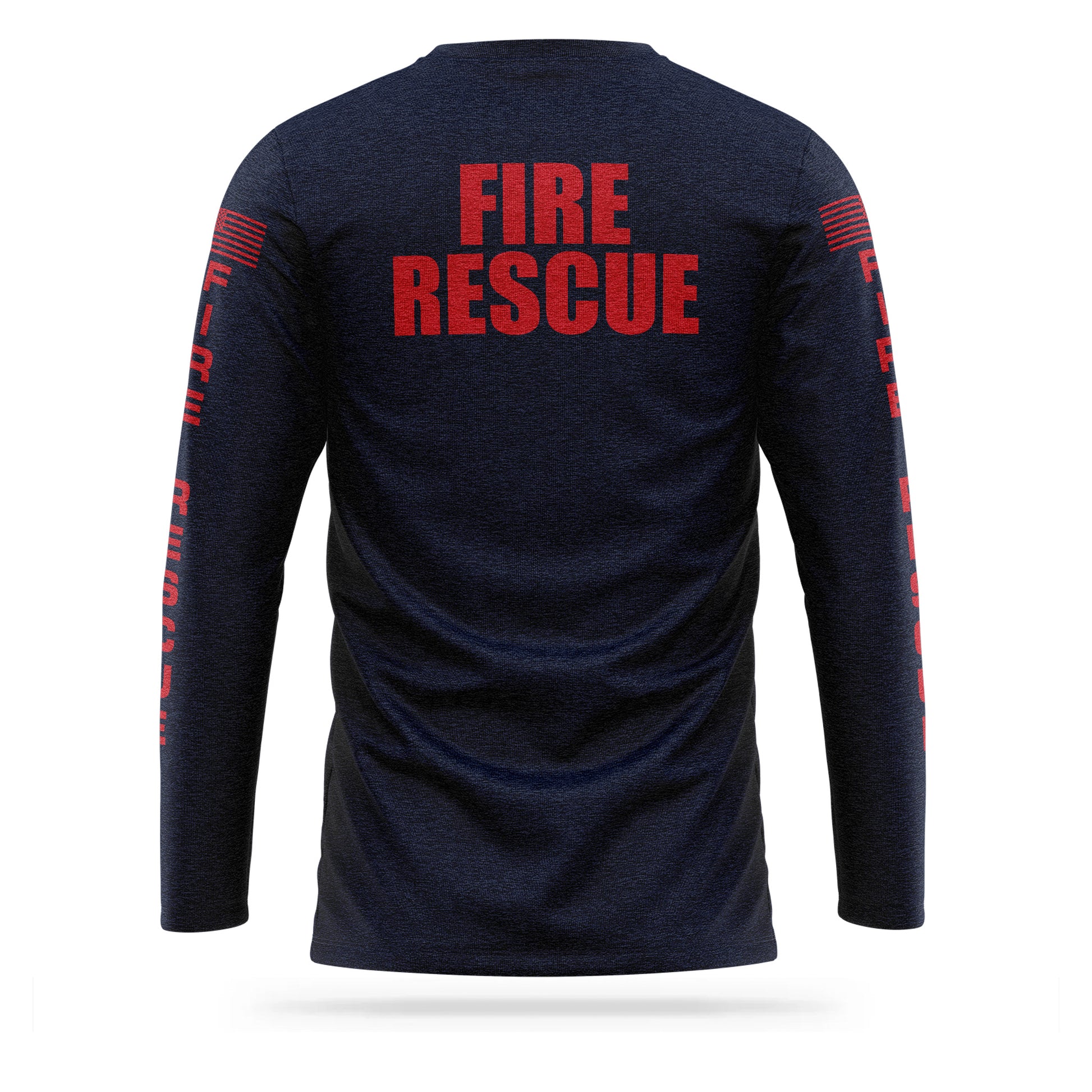 [FIRE RESCUE] 100% Cotton Long Sleeve [NVY/RED]﻿﻿﻿﻿-13 Fifty Apparel
