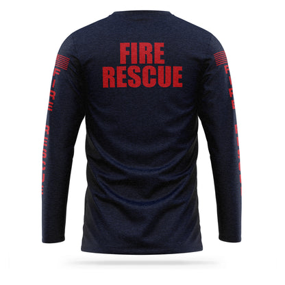 [FIRE RESCUE] 100% Cotton Long Sleeve [NVY/RED]﻿﻿﻿﻿-13 Fifty Apparel
