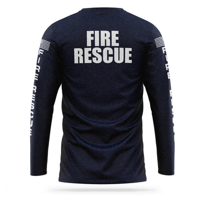 [FIRE RESCUE] 100% Cotton Long Sleeve [NVY/WHT]-13 Fifty Apparel