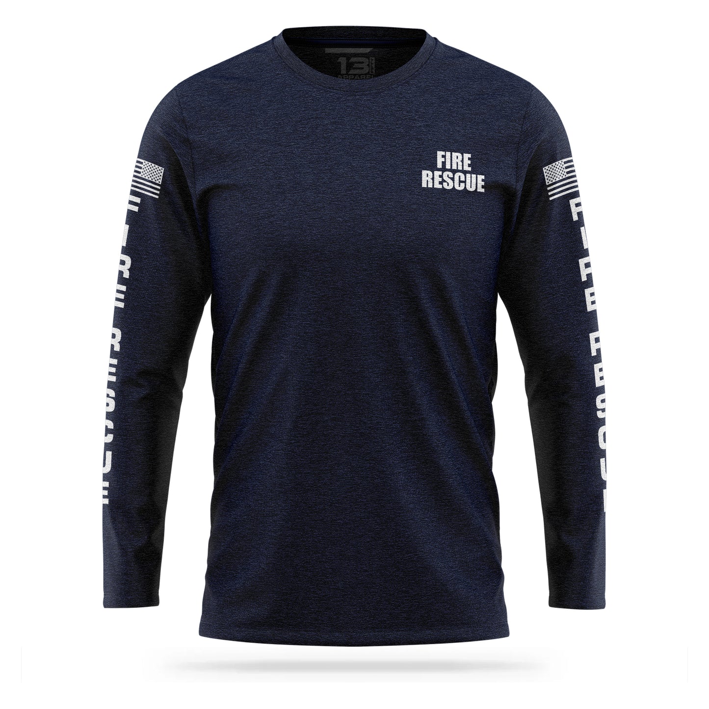 [FIRE RESCUE] 100% Cotton Long Sleeve [NVY/WHT]-13 Fifty Apparel