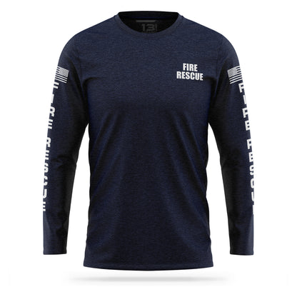 [FIRE RESCUE] 100% Cotton Long Sleeve [NVY/WHT]-13 Fifty Apparel