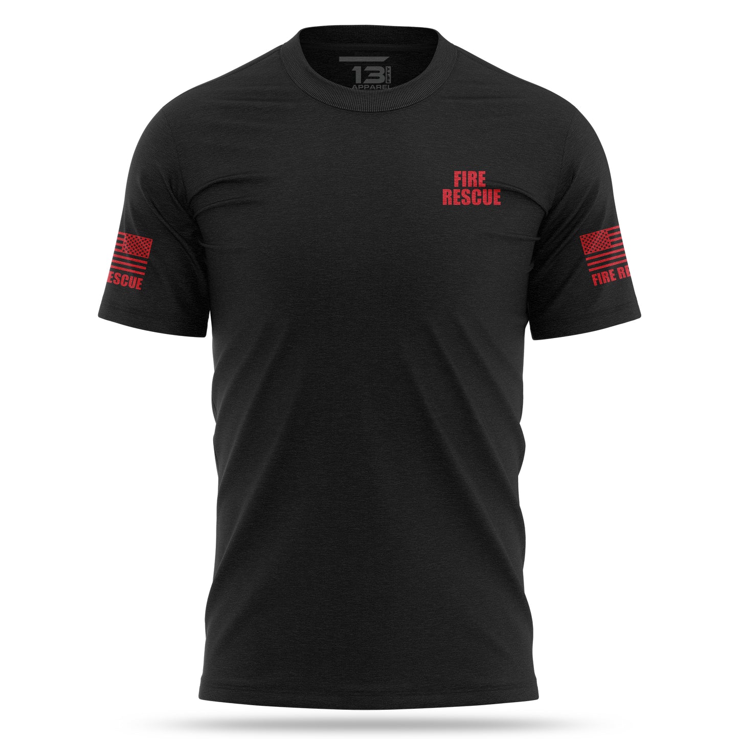 [FIRE RESCUE] 100% Cotton Shirt [BLK/RED]-13 Fifty Apparel