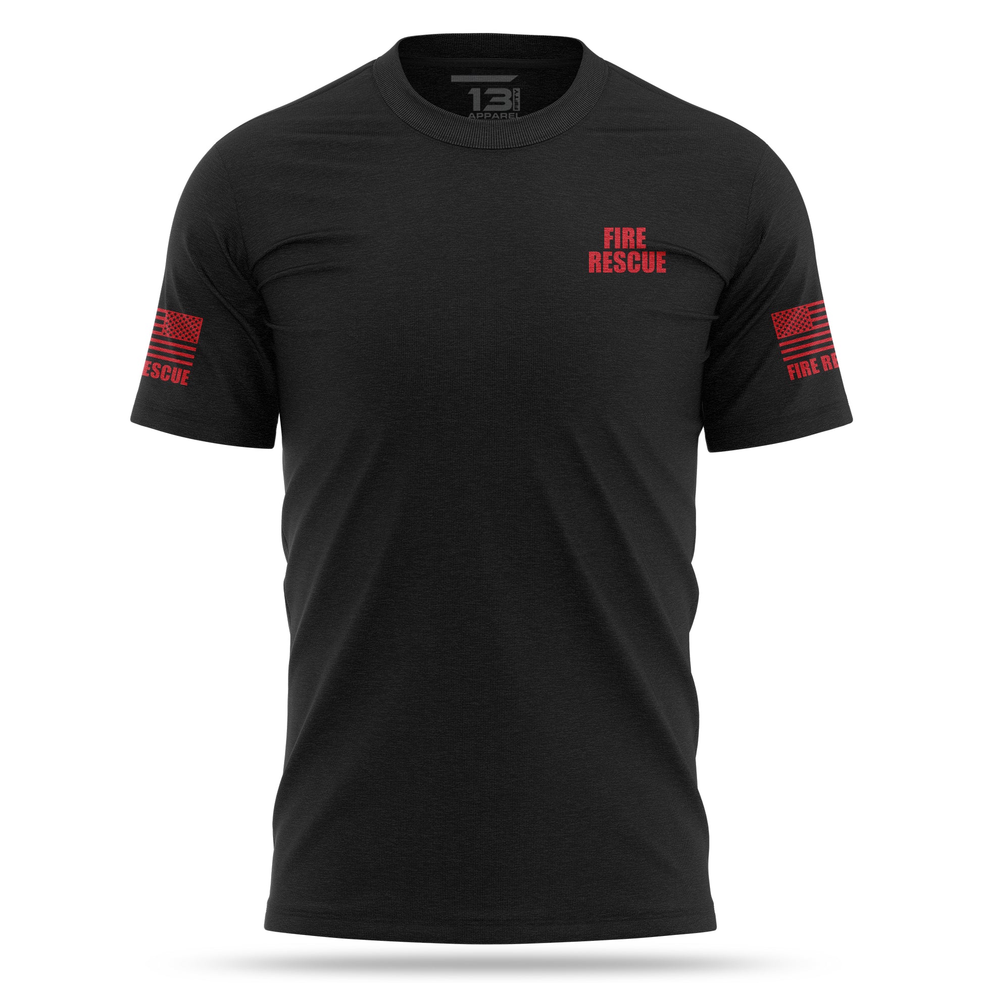 [FIRE RESCUE] 100% Cotton Shirt [BLK/RED]-13 Fifty Apparel