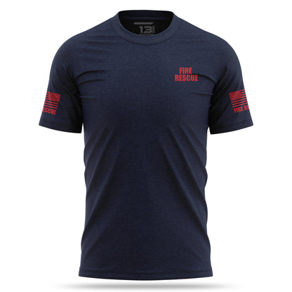 [FIRE RESCUE] 100% Cotton Shirt [NVY/RED]-13 Fifty Apparel