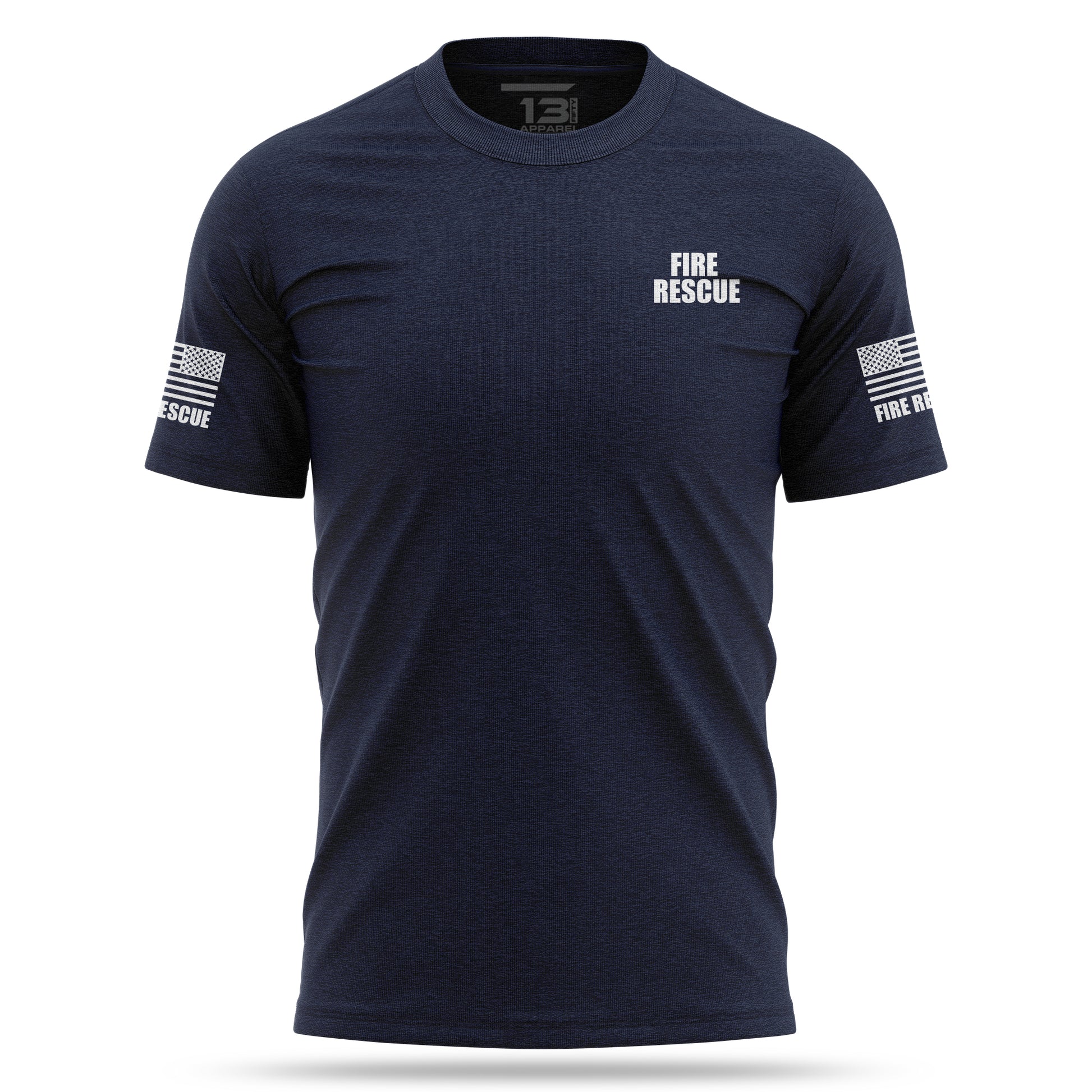 [FIRE RESCUE] 100% Cotton Shirt [NVY/WHT]-13 Fifty Apparel