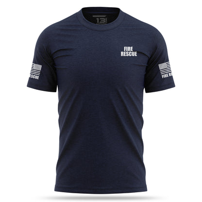 [FIRE RESCUE] 100% Cotton Shirt [NVY/WHT]-13 Fifty Apparel