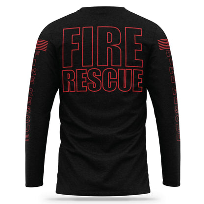 [FIRE RESCUE] Cotton Blend Long Sleeve [BLK/RED]-13 Fifty Apparel