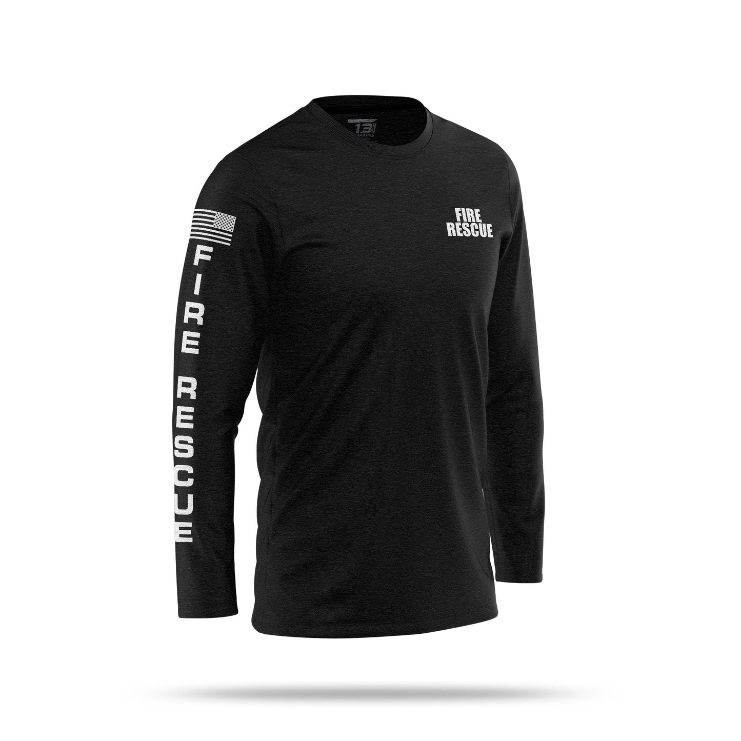 [FIRE RESCUE] Cotton Blend Long Sleeve [BLK/WHT]-13 Fifty Apparel
