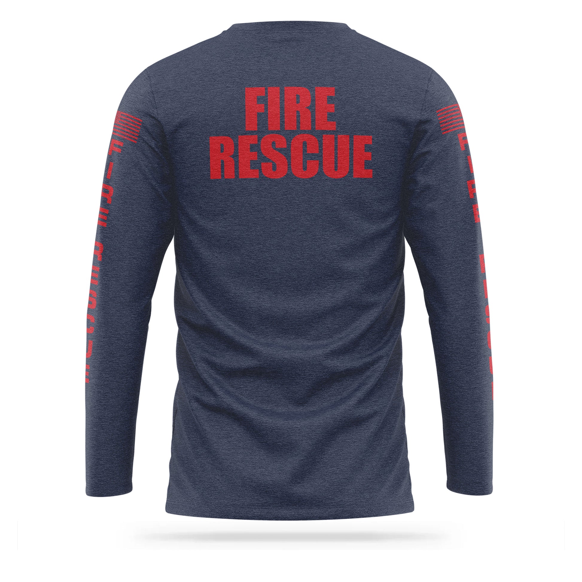 [FIRE RESCUE] Cotton Blend Long Sleeve [NVY/RED]-13 Fifty Apparel