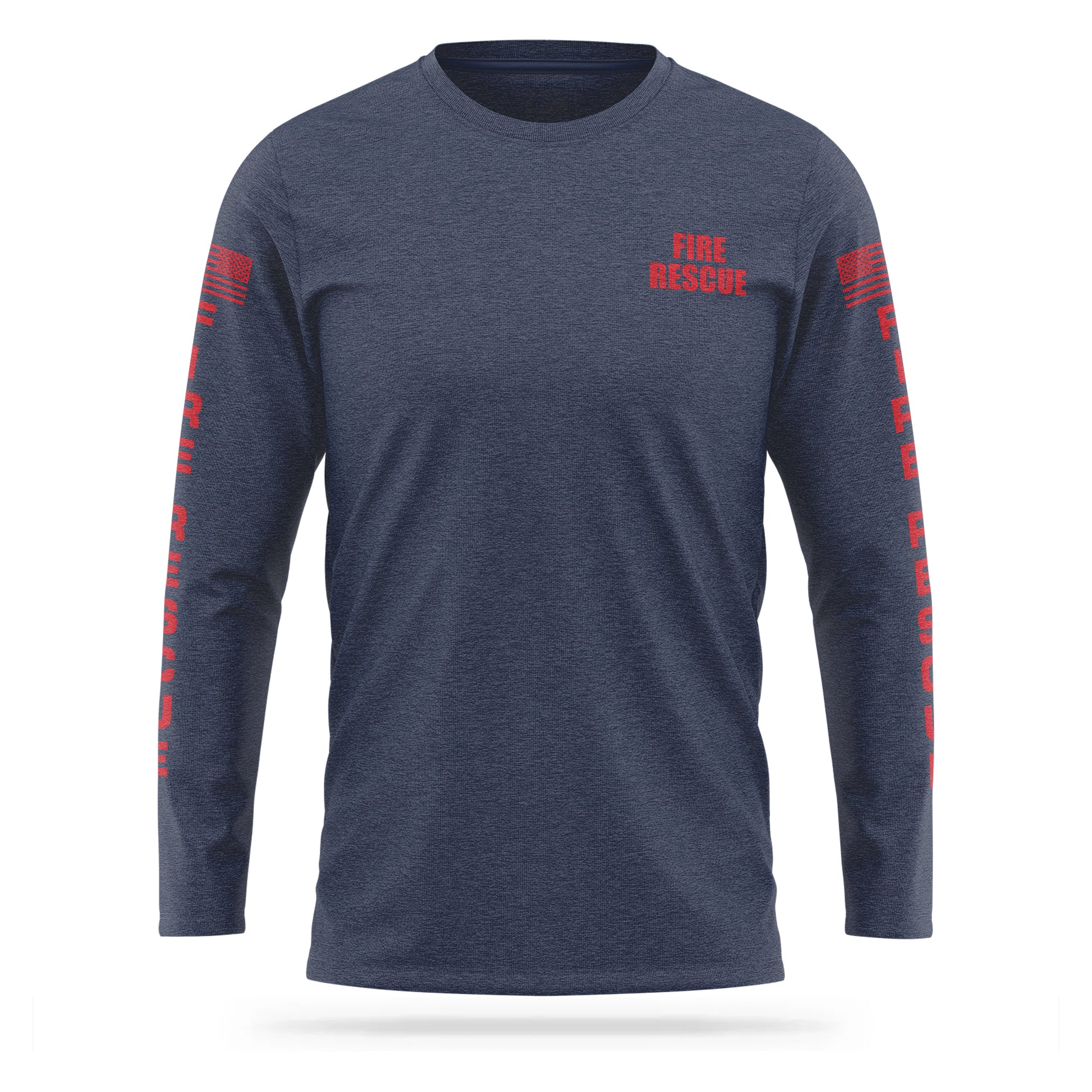 [FIRE RESCUE] Cotton Blend Long Sleeve [NVY/RED]-13 Fifty Apparel