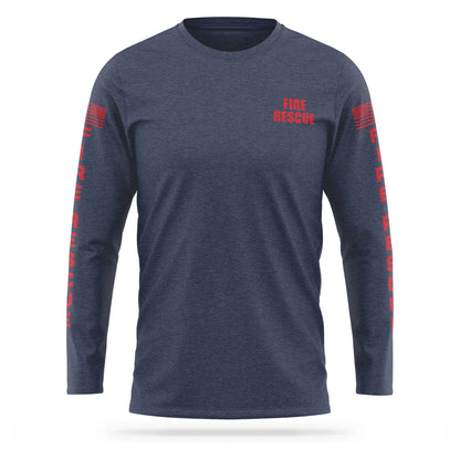 [FIRE RESCUE] Cotton Blend Long Sleeve [NVY/RED]-13 Fifty Apparel