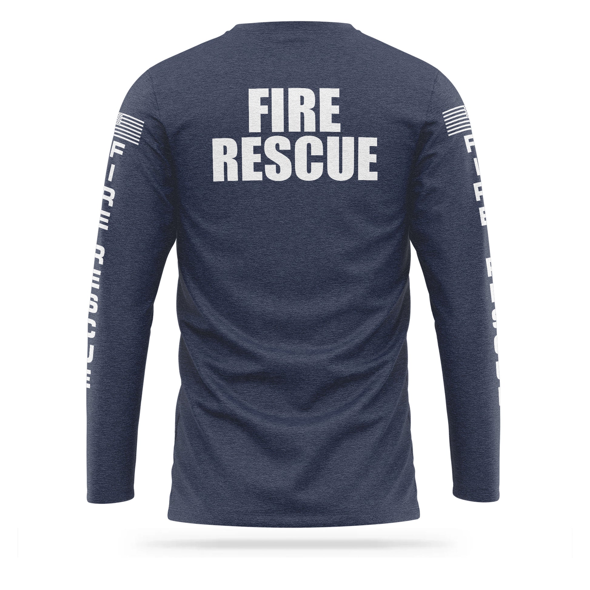 [FIRE RESCUE] Cotton Blend Long Sleeve [NVY/WHT]-13 Fifty Apparel