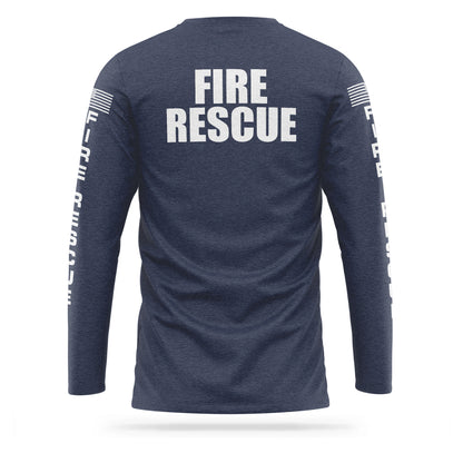[FIRE RESCUE] Cotton Blend Long Sleeve [NVY/WHT]-13 Fifty Apparel