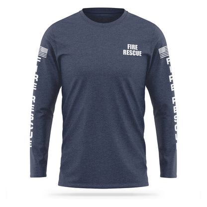 [FIRE RESCUE] Cotton Blend Long Sleeve [NVY/WHT]-13 Fifty Apparel