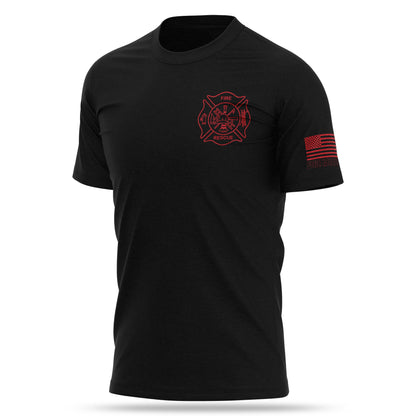 [FIRE RESCUE] Cotton Blend Shirt [BLK/RED]-13 Fifty Apparel