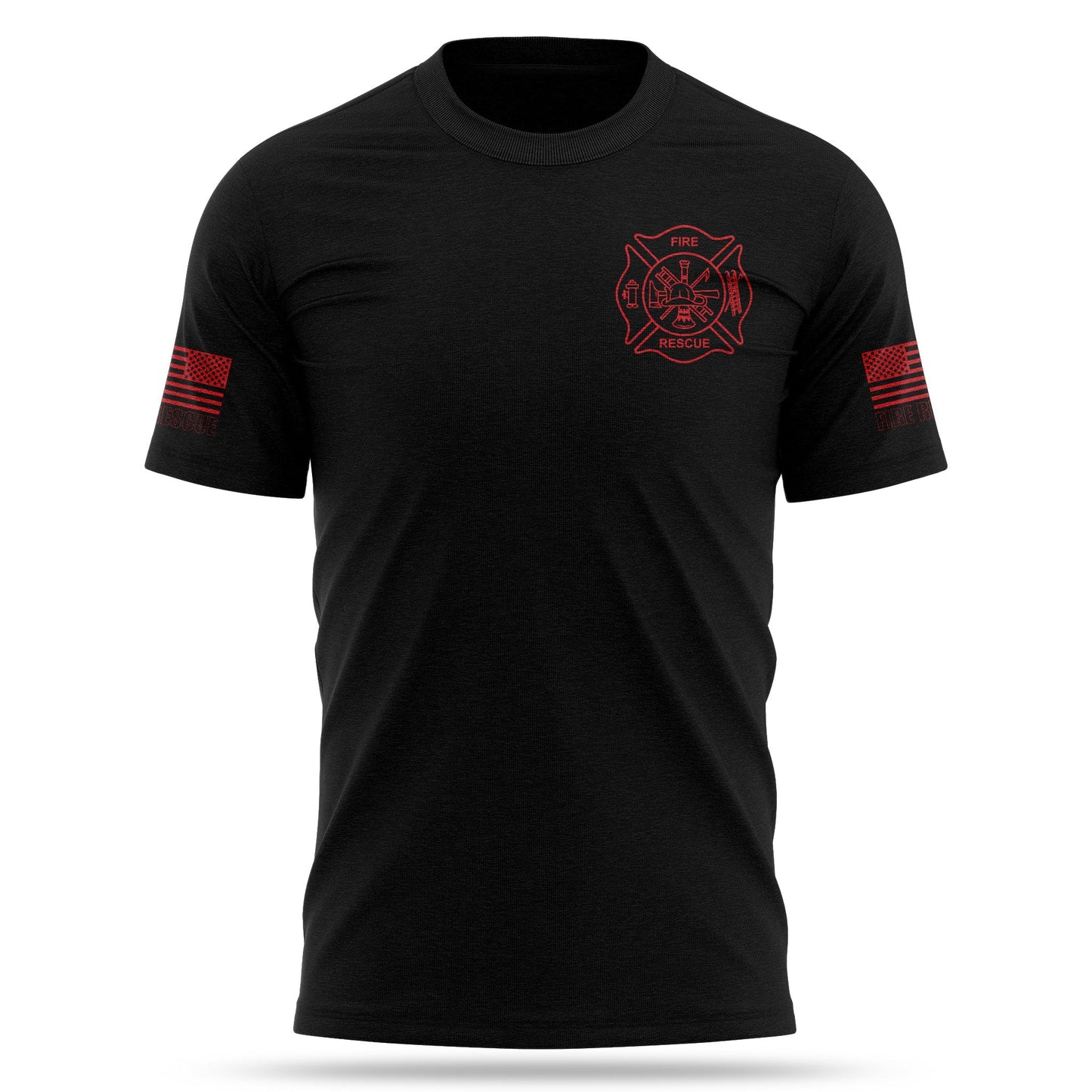 [FIRE RESCUE] Cotton Blend Shirt [BLK/RED]-13 Fifty Apparel