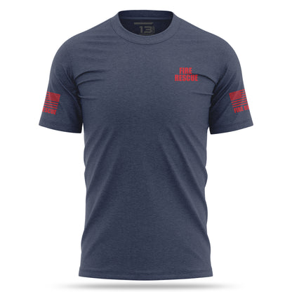 [FIRE RESCUE] Cotton Blend Shirt [NVY/RED]﻿﻿﻿﻿﻿﻿﻿﻿-13 Fifty Apparel