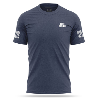 [FIRE RESCUE] Cotton Blend Shirt [NVY/WHT]﻿-13 Fifty Apparel