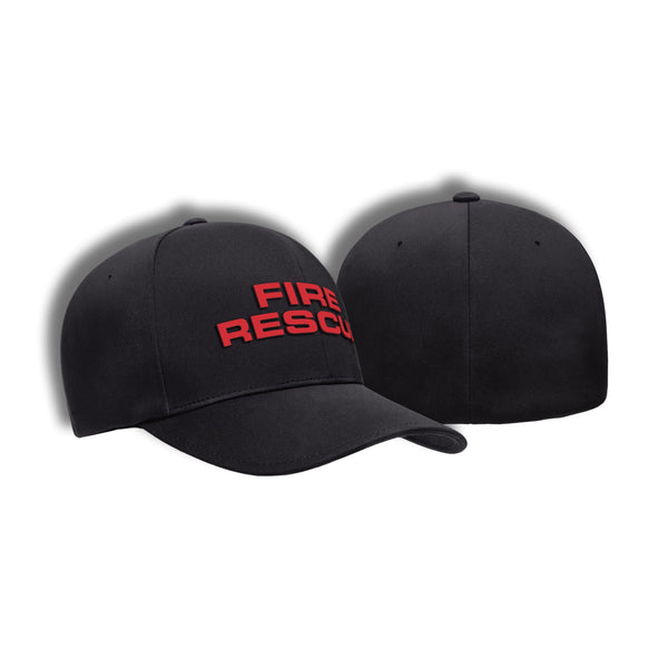 FIRE RESCUE] Flexfit Delta® Cap [BLK/RED] | 13 Fifty Apparel