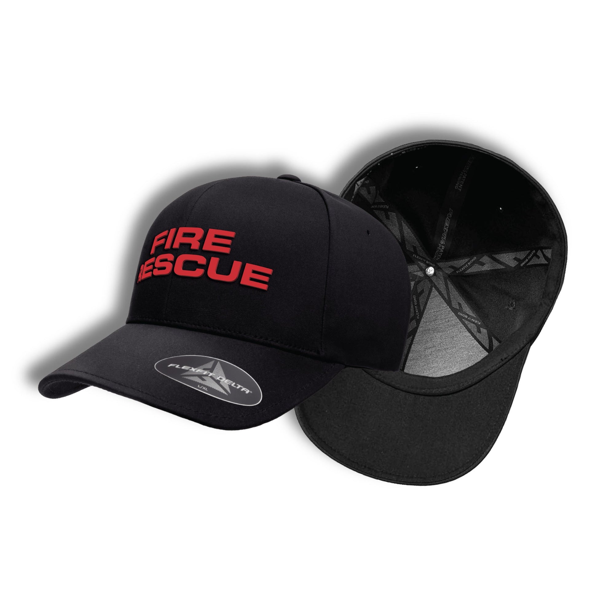 [FIRE RESCUE] Flexfit Delta® Cap [BLK/RED] 13 Fifty Apparel 