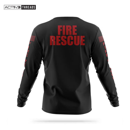 [FIRE RESCUE] Men's Performance Long Sleeve [BLK/RED]-13 Fifty Apparel