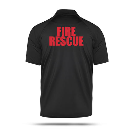 [FIRE RESCUE] Men's Performance Polo [BLK/RED] 13 Fifty Apparel 