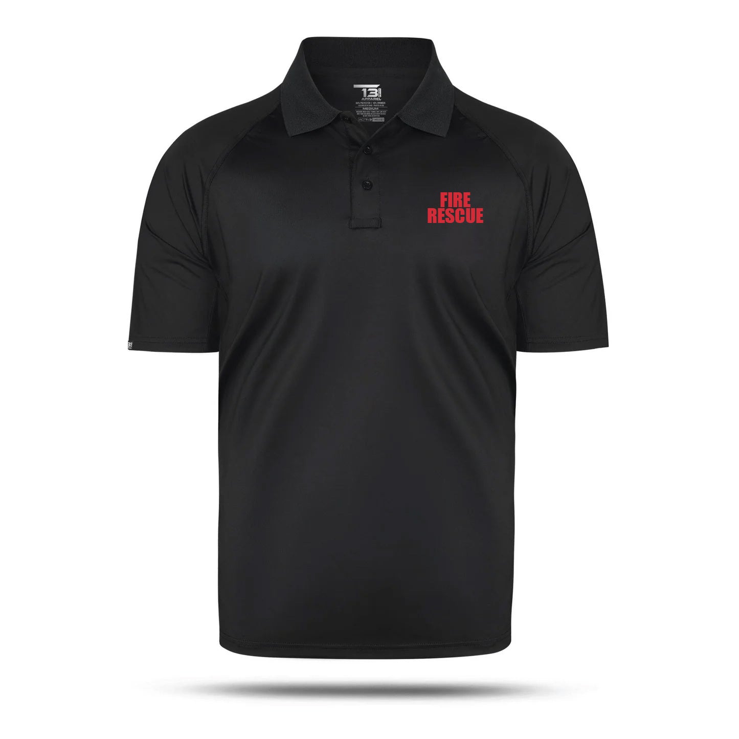 [FIRE RESCUE] Men's Performance Polo [BLK/RED] 13 Fifty Apparel 