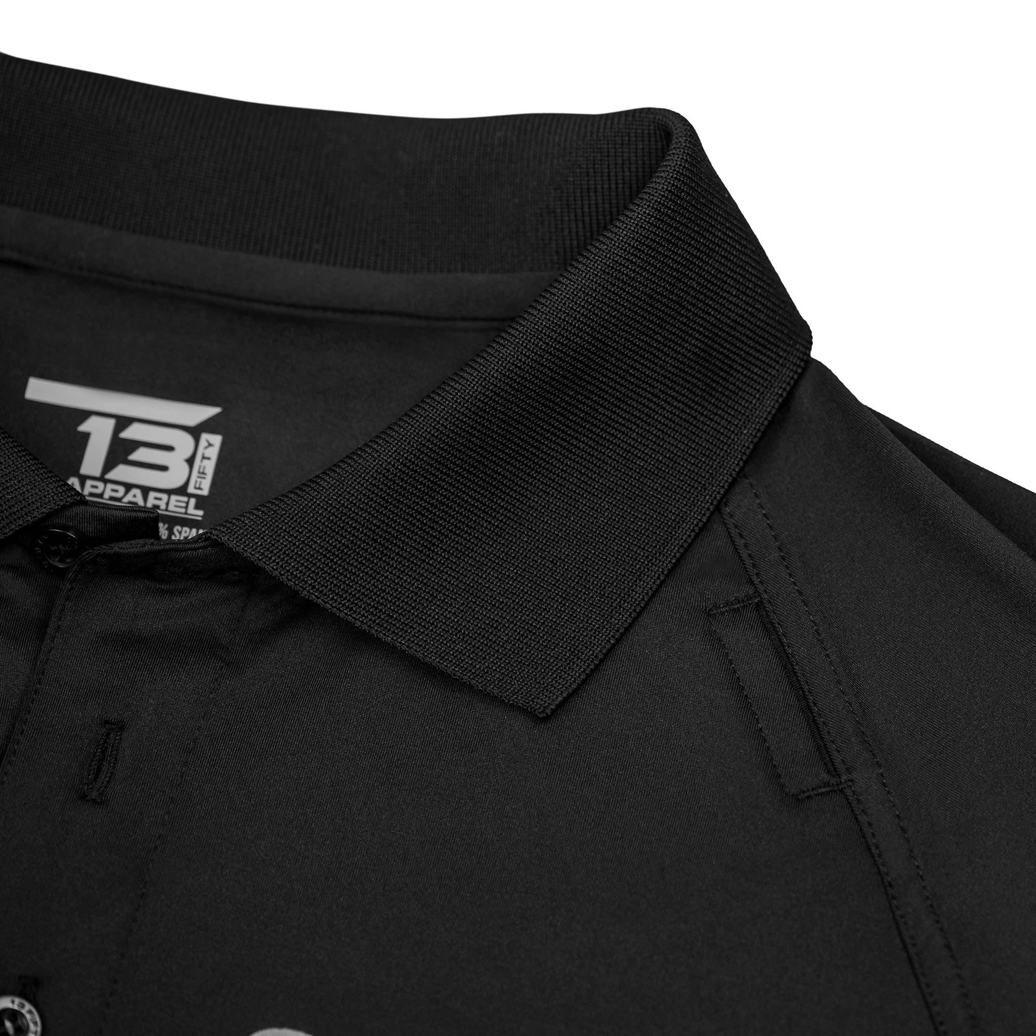 POLICE] Men's Performance Polo [BLK/GRY] | 13 Fifty Apparel